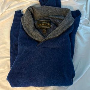 Men’s Blue Lambs Wool Sweater Jos A Bank RESERVE XXL